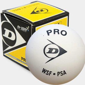 Dunlop Pro White Squash Ball For Glass Court Use (1pc)