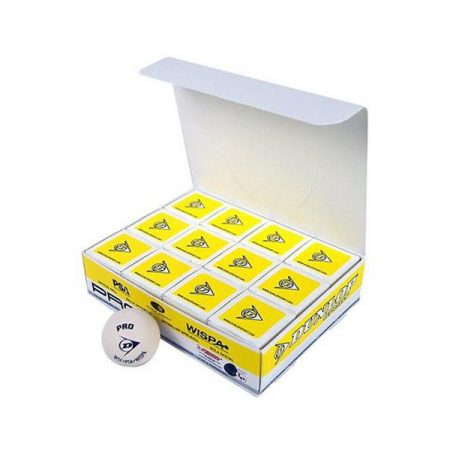 Dunlop Pro White Squash Ball For Glass Court Use (12pcs)